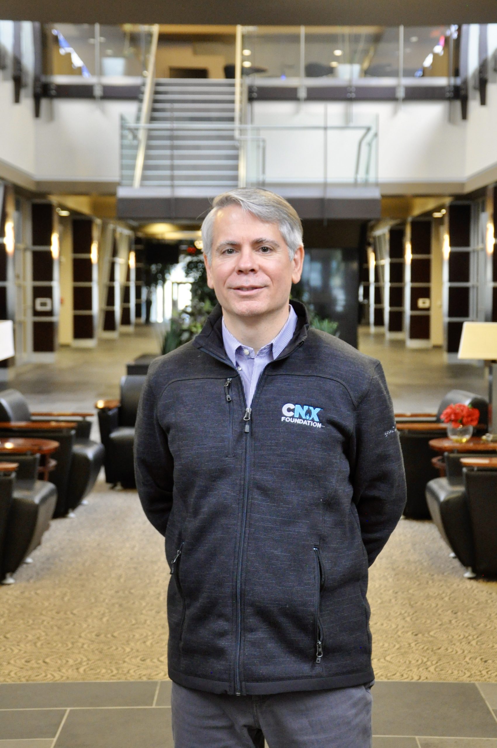 Nicholas DeIuliis, Chief Executive Officer of CNX Resources Corporation, stands in the company’s South Pointe headquarters. (Shannon M. Venditti).jpeg